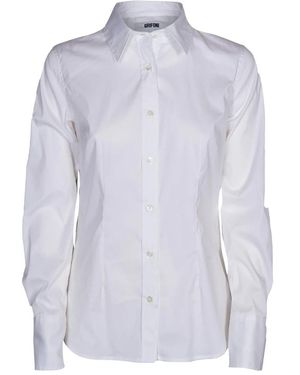 Grifoni Overhemden ,Wit ,Klassiek Slim Fit Overhemd - Paars