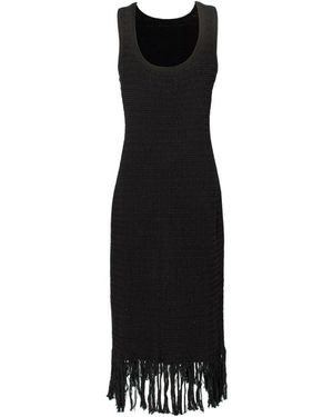 Des Petits Hauts Kleedjes ,Zwart ,Katoen Abito Lungo Smanicato