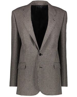 Celine Hahnentritt Blazer Mit Reverskragen Und Taschen - Braun