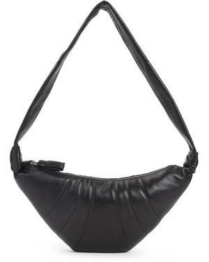 Lemaire Dunkelbraune Leder-Croissant-Tasche - Schwarz