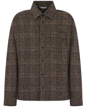Fedeli Plaid Single-Breasted Jacket - Bruin