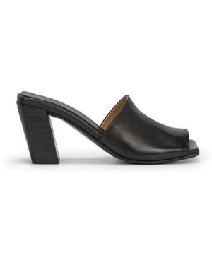 Marsèll Zwarte Leren Instap Sandalen