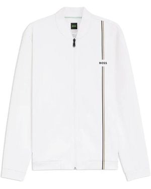 BOSS Hoodies & Sweatvesten ,Wit ,Polyester Sw Toc Game Fz