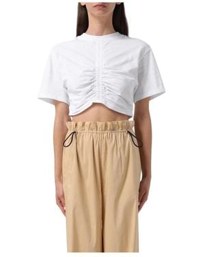 Semicouture Korte Mouw Crop Top - Wit