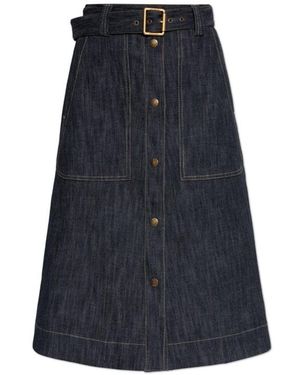 Moncler Denim Knie-Lengte Rok - Blauw