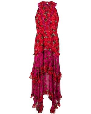 Saloni Kleedjes ,Veelkleurig ,Polyester Jolie B Dress - Rood