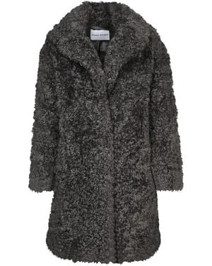 Stand Studio Faux Fur Coat Gekrulde Afwerking - Zwart