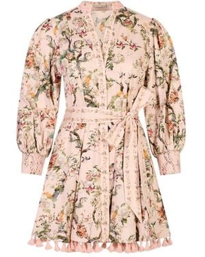 Alice + Olivia Kleedjes ,Veelkleurig ,Katoen Lucy Mini Overhemdjurk - Naturel
