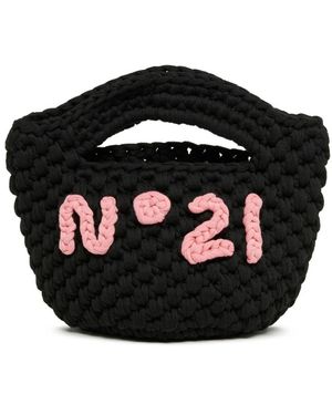 N°21 Tassen ,Zwart ,Crochet Tote Bag