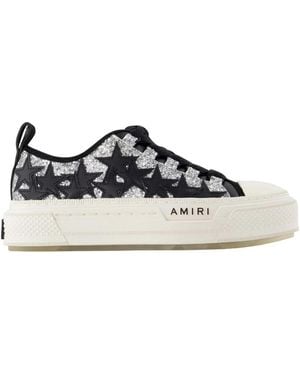 Amiri Schoenen ,Grijs ,Leer Glitter Stars Court Low - Blauw