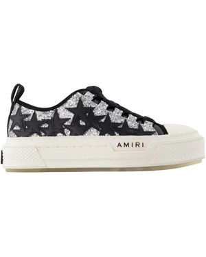 Amiri Schoenen ,Grijs ,Leer Glitter Stars Court Low - Blauw