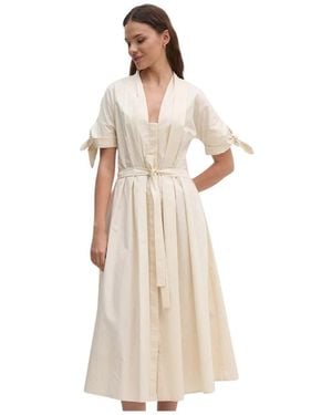 Sandro Ferrone Baumwoll-Midikleid - Natur