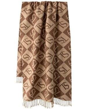 Twinset Monogram-Schal - Braun