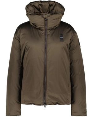 Blauer Jassen ,Bruin ,Polyester Smooth Satin Down Jacket Mellen - Groen