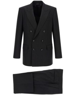 Tom Ford Kostuums ,Zwart ,Wol Double-Breasted Suit