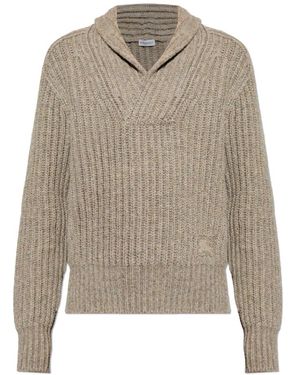 Burberry V-Neck Knitwear - Grigio