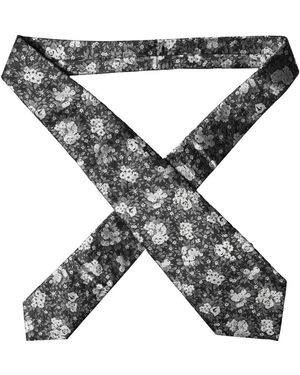 Dolce & Gabbana Accessoires ,Zwart ,Floral Silk Necktie - Grijs