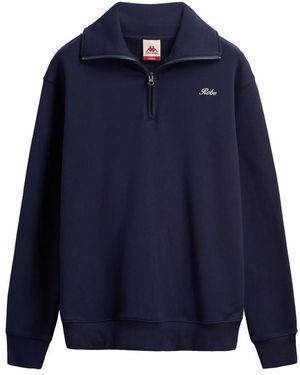 Kappa Hoodies & Sweatvesten ,Blauw ,Katoen Livreville Half Zip Crew Sweat