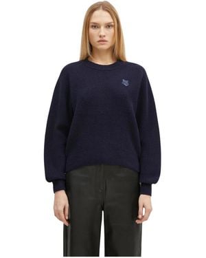 Maison Kitsuné Round-Neck Knitwear - Blu