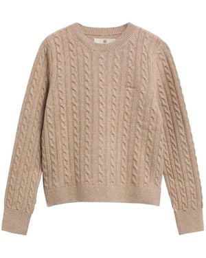 Barbour Truien & Vesten ,Katoen Ashdown Kabelgebreide Trui - Naturel