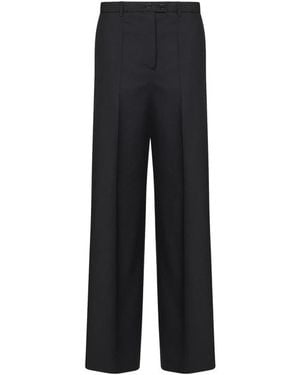 Jil Sander Broeken ,Zwart ,Wol Wijde Wol-Mohair Broek