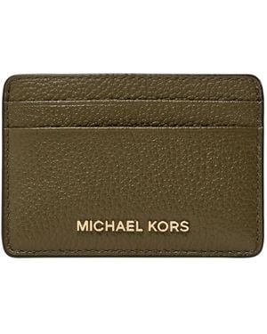 Michael Kors Kartenetui Aus Genarbtem Leder - Grün