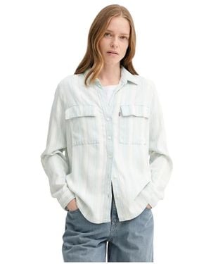 Levi's Overhemden ,Blauw ,Shirts - Grijs