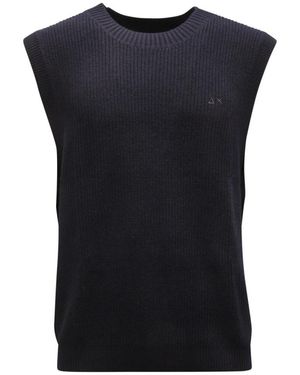 Sun 68 Sleeveless Sweater Big Knit - Schwarz