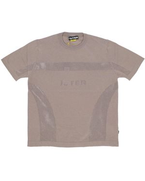 Iuter Braunes Strick-T-Shirt Mit Jacquard-Paneelen - Grau