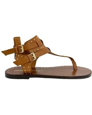 Janet & Janet Lily Flache Sandale - Braun