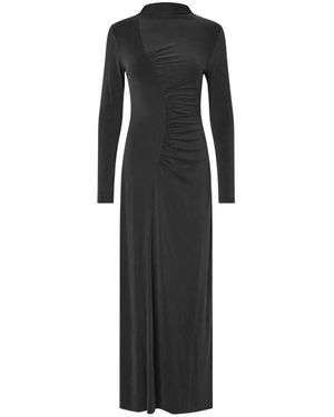 Samsøe & Samsøe Kleedjes ,Zwart ,Polyester Maxi Jurken