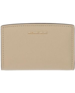 Michael Kors Bryant Medium Portemonnee Van Gekorreld Leer - Naturel