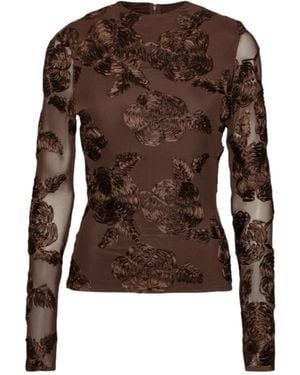 ROTATE BIRGER CHRISTENSEN Long Sleeve Tops - Brown