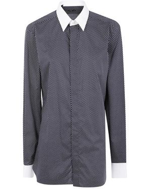 Tom Ford Overhemden ,Zwart ,Katoen Katoenen Overhemd Met Verfijnde Diamantprint - Blauw