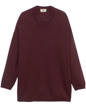 BITE STUDIOS Truien & Vesten ,Rood ,Wol North V-Neck Trui - Paars