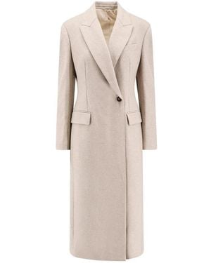 Brunello Cucinelli Single-Breasted Coats - Natural