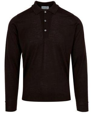 John Smedley Extra Fine Merino Polo - Zwart