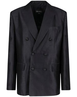 Dondup Zweireihiger Satin-Blazer - Schwarz