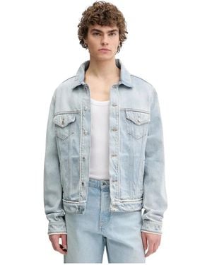 MSGM Jassen ,Blauw ,Denim Denim Jas Met Naden