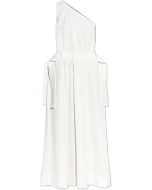 Tory Burch Kleedjes ,Wit ,Katoen One-Shoulder Jurk