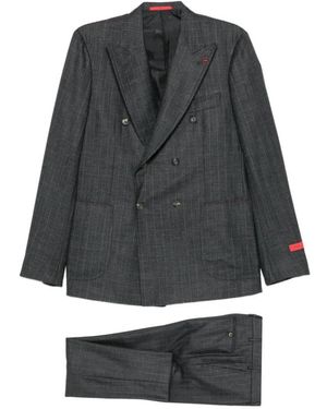 Isaia Jassen ,Grijs ,Dubbele-Breasted Jas - Zwart
