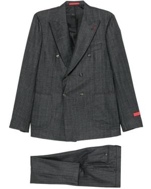 Isaia Zweireihiger Mantel - Schwarz