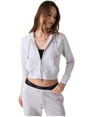 Guess Hoodies & Sweatvesten ,Grijs ,Katoen Star Print Waffle Hoodie
