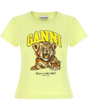 Ganni T-Shirts - Yellow