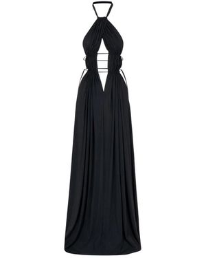 Amazuìn Verstellbares Kleid Mit Tiefem V-Ausschnitt - Schwarz