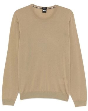 HUGO Round-Neck Knitwear - Natural