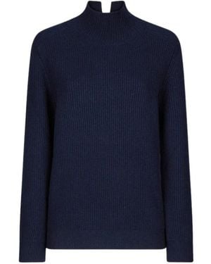 Dondup Langarm Rollkragenpullover Mit Rückenöffnung - Blau