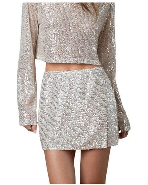 GUAJA. Rokken ,Leer Jagger Mini Rok - Wit