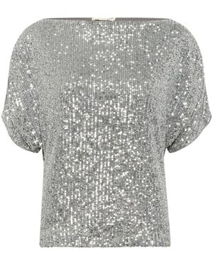 Soaked In Luxury Silbernes Top Mit Stil - Grau