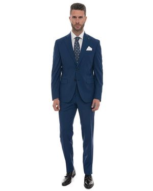 Paoloni Kostuums ,Blauw ,Wol Pak Met 2 Knopen